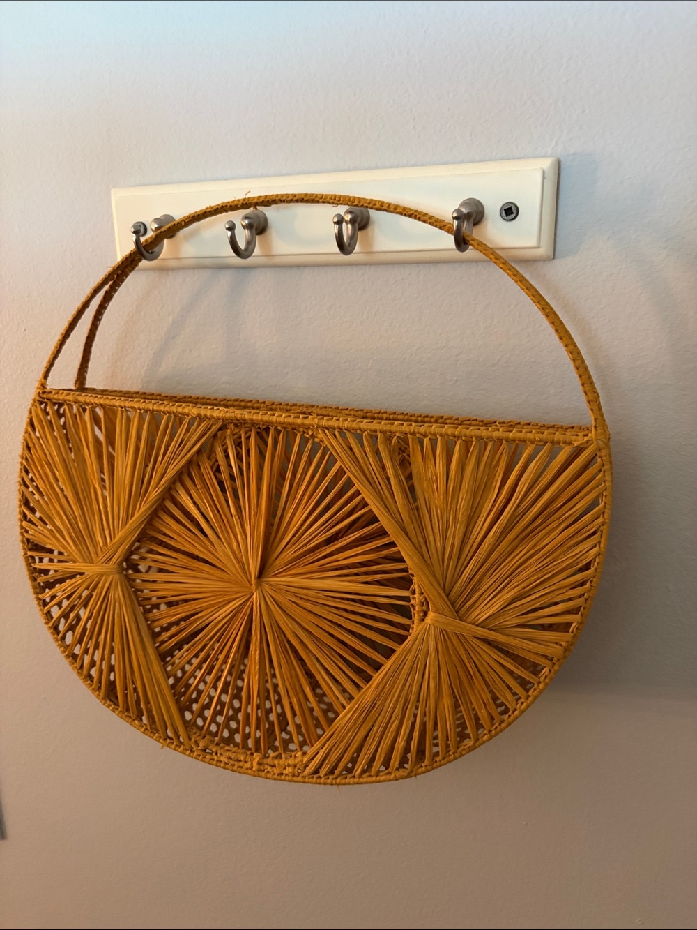 a new day Round Woven Mini Bag in Mustard Yellow - Picture 1 of 4